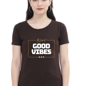 Let's Find Out Good Vibes Female Round Neck Half Sleeve Classic T-Shirt