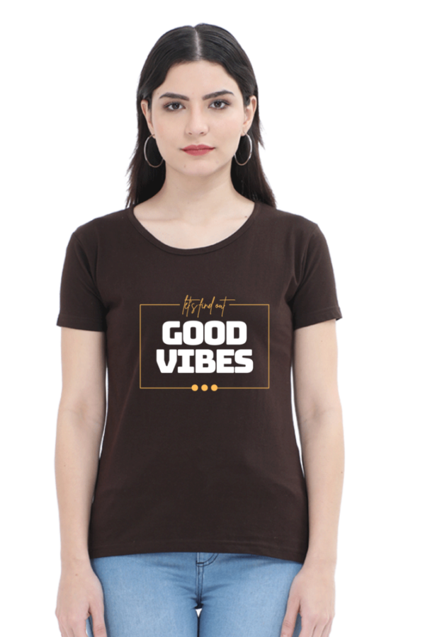 Let's Find Out Good Vibes Female Round Neck Half Sleeve Classic T-Shirt