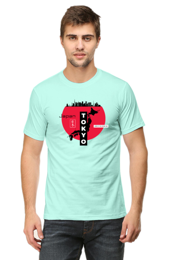 Tokyo Land Of The Rising Sun Male Round Neck Half Sleeve Classic T-Shirt - Image 5