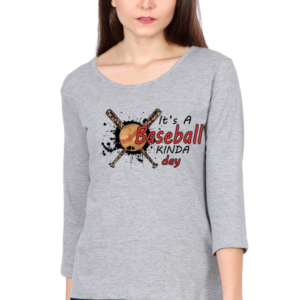 It’s a Baseball Kinda Day Female Round Neck Full Sleeve Classic T-Shirt