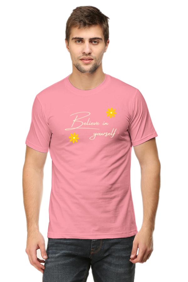 Believe In Yourself Male Round Neck Half Sleeve Classic T-Shirt - Image 3