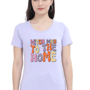 Witch Way to the Home Female Round Neck Half Sleeve Classic T-Shirt