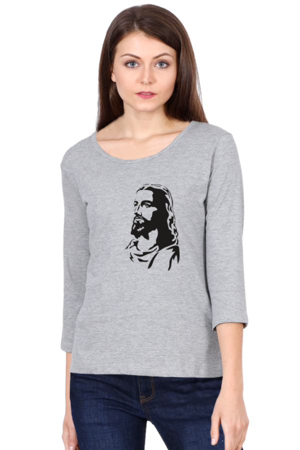 Jesus Christ Female Round Neck Full Sleeve Classic T-Shirt