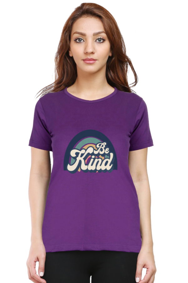 Be Kind Female Round Neck Half Sleeve Classic T-Shirt - Image 2
