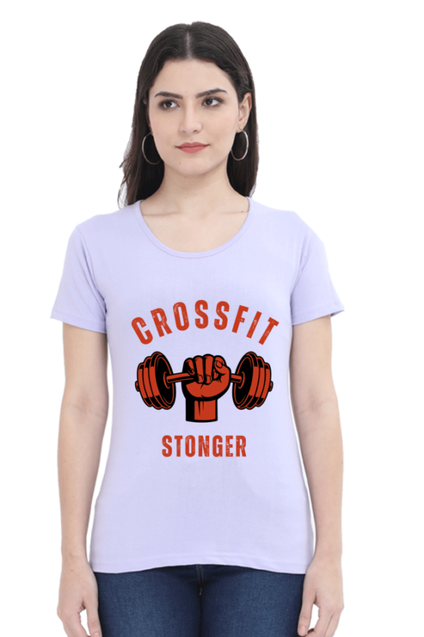 Crossfit Stonger Female Round Neck Half Sleeve Classic T-Shirt - Image 2