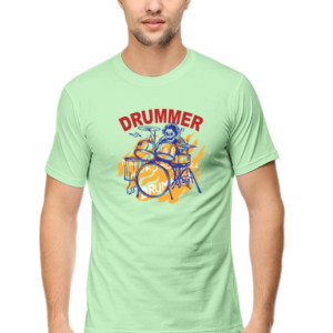 Drummer Male Round Neck Half Sleeve Classic T-Shirt