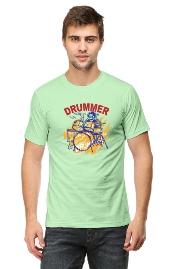 Drummer Male Round Neck Half Sleeve Classic T-Shirt