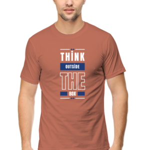 Think Outside The Box Male Round Neck Half Sleeve Classic T-Shirt
