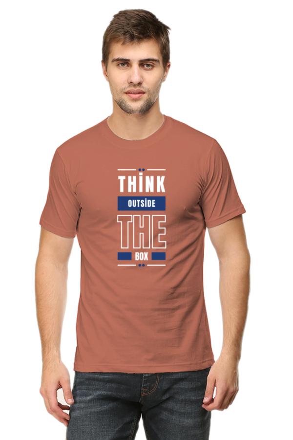 Think Outside The Box Male Round Neck Half Sleeve Classic T-Shirt
