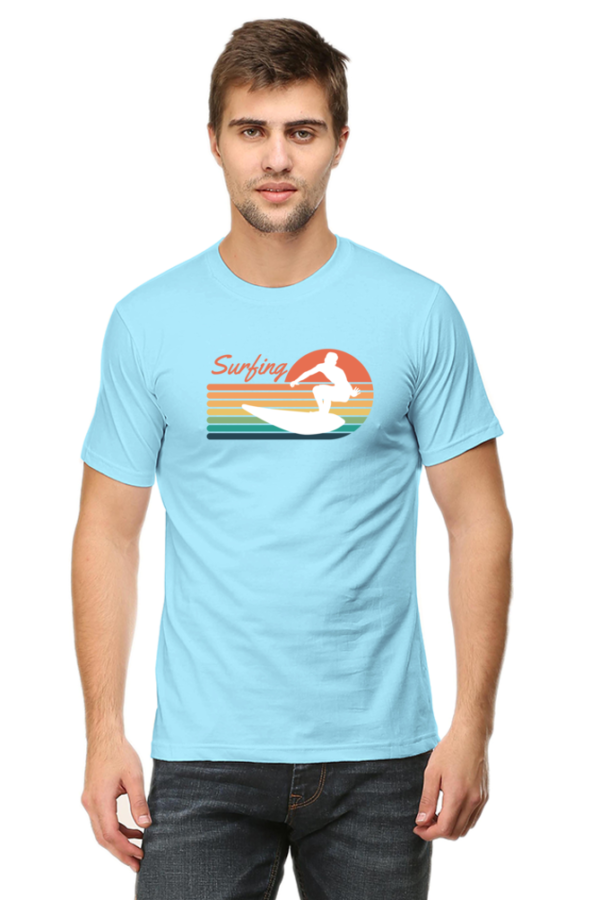 Surfing Male Round Neck Half Sleeve Classic T-Shirt - Image 2