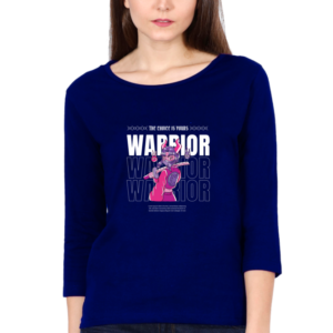 Warrior Girl Female Round Neck Full Sleeve Classic T-Shirt