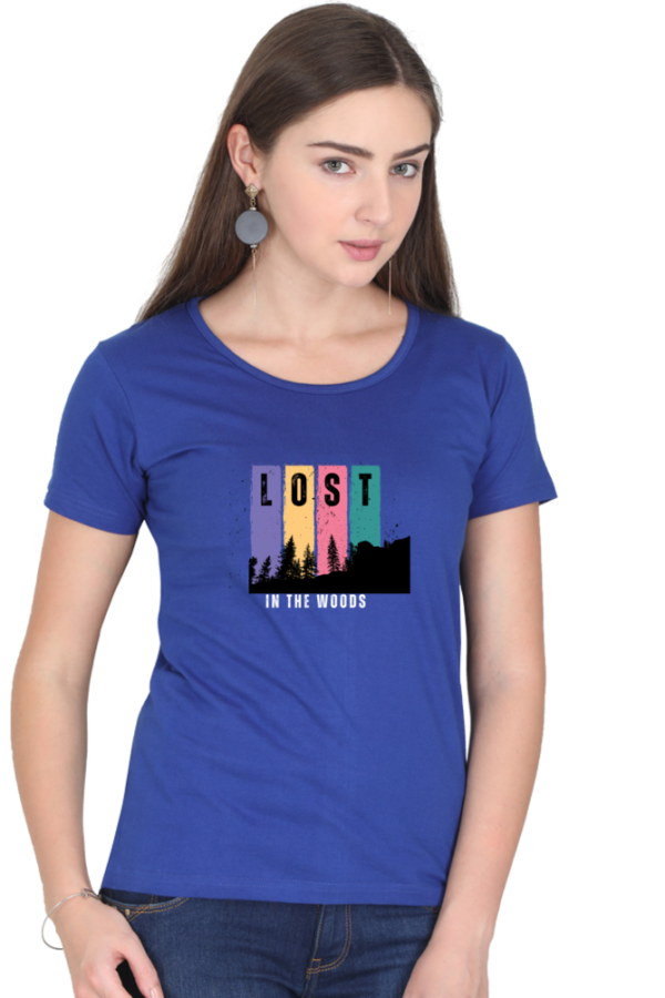 Lost In The Woods Female Round Neck Half Sleeve Classic T-Shirt - Image 8
