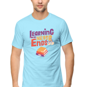 Learning Never Ends Male Round Neck Half Sleeve Classic T-Shirt