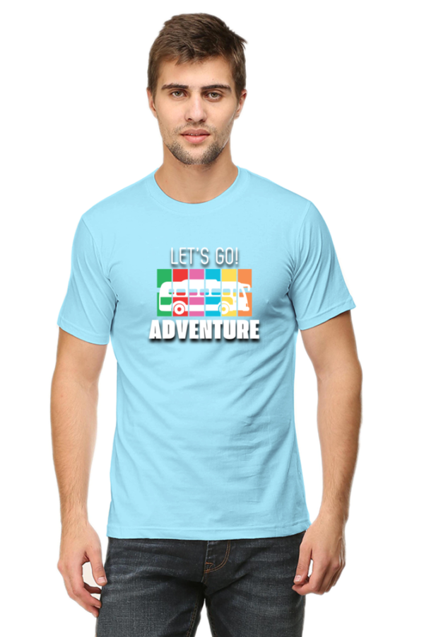 Let's Go Adventure Male Round Neck Half Sleeve Classic T-Shirt - Image 3