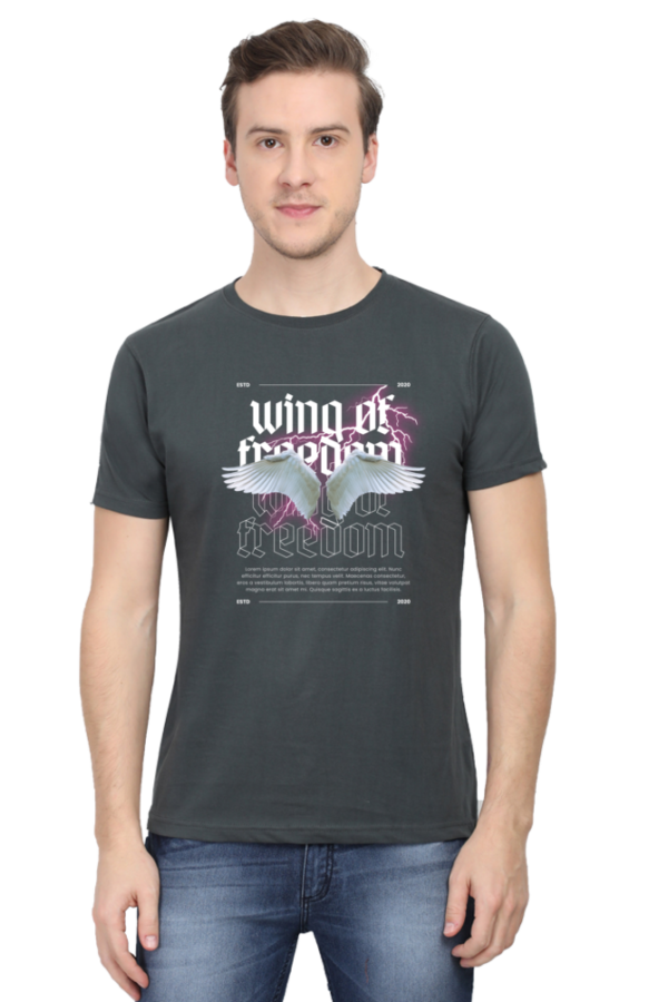 Wing Of Freedom Male Round Neck Half Sleeve Classic T-Shirt
