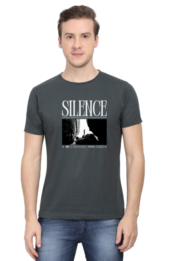 Silence Male Round Neck Half Sleeve Classic T-Shirt - Image 6