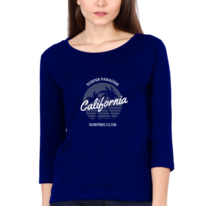 Surfer Paradise California Surfer Club Female Round Neck Full Sleeve Classic T-Shirt