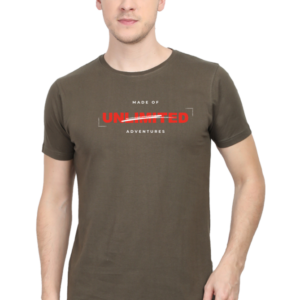 Made Of Unlimited Adventures Male Round Neck Half Sleeve Classic T-Shirt