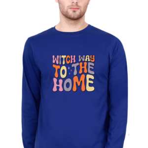 Witch Way To Home Male Round Neck Full Sleeve Classic T-Shirt