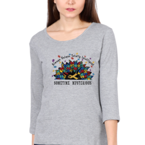 Sometime Mysterious Female Round Neck Full Sleeve Classic T-Shirt