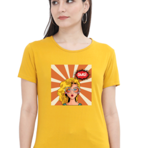 OMG Girl Female Round Neck Half Sleeve Classic T-Shirt