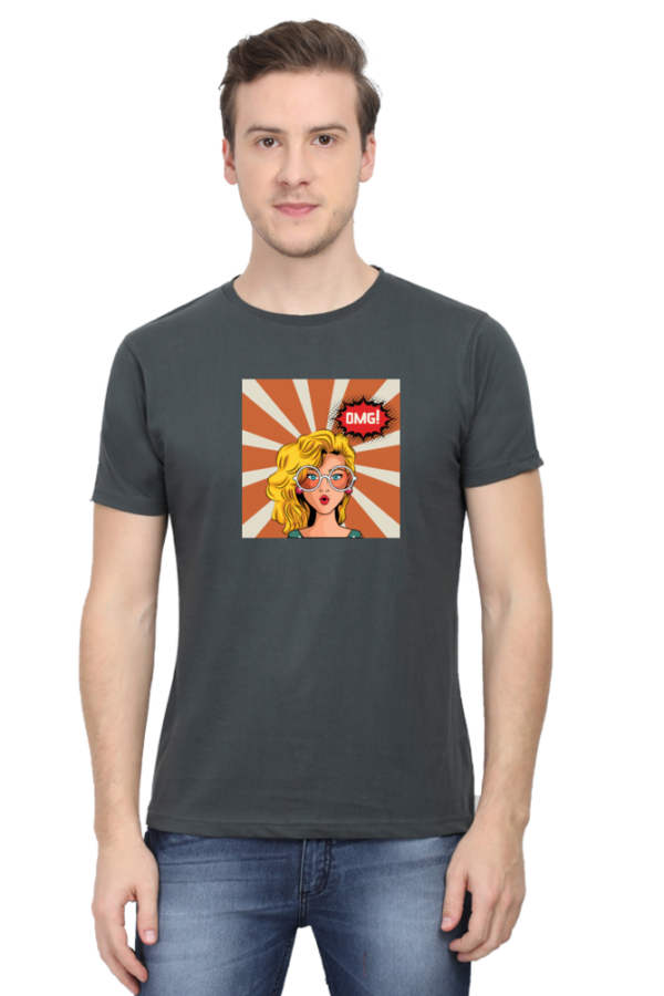 OMG Girl Male Round Neck Half Sleeve Classic T-Shirt - Image 6