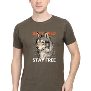 Stay Wild Stay Free Male Round Neck Half Sleeve Classic T-Shirt