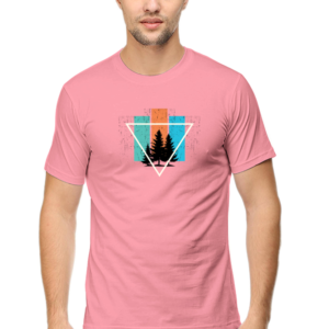Trees Abstract Male Round Neck Half Sleeve Classic T-Shirt