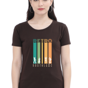 Retro Nostalgic Female Round Neck Half Sleeve Classic T-Shirt