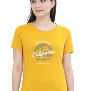 Surfer Paradise California Surfer Club Female Round Neck Half Sleeve Classic T-Shirt