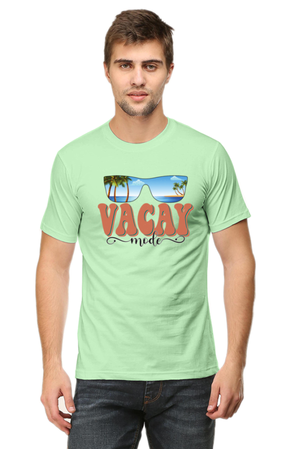 Vacation Mode Male Round Neck Half Sleeve Classic T-Shirt