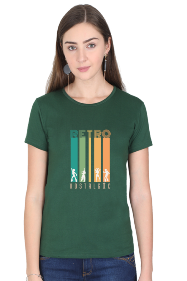 Retro Nostalgic Female Round Neck Half Sleeve Classic T-Shirt - Image 4