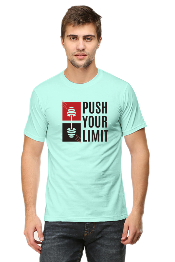 Push Your Limit Male Round Neck Half Sleeve Classic T-Shirt - Image 4