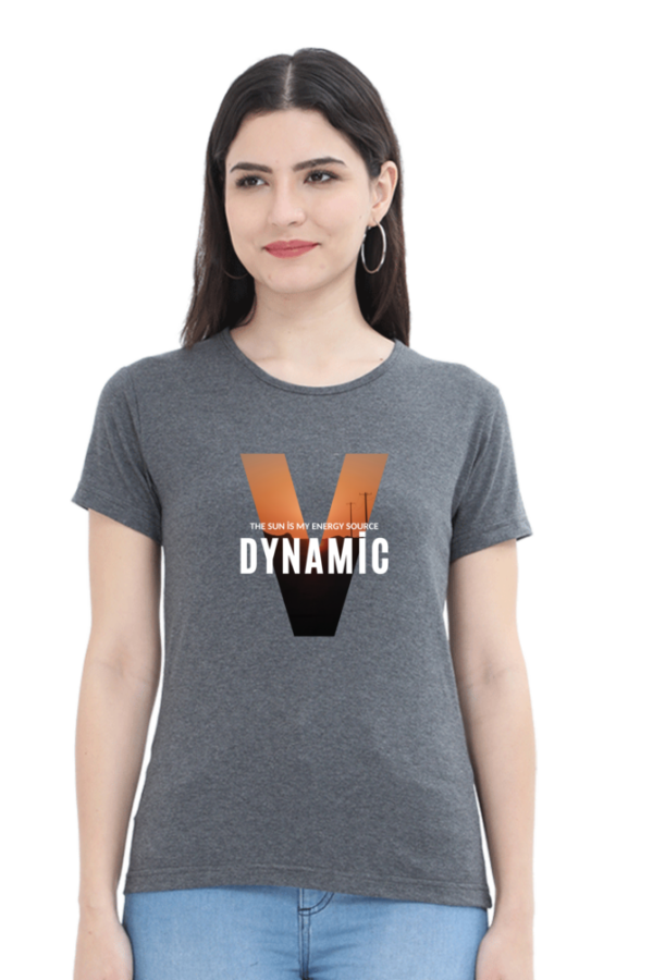 Dynamic The Sun is My Energy Source Female Round Neck Half Sleeve Classic T-Shirt - Image 2