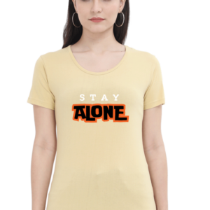 Stay Alone Female Round Neck Half Sleeve Classic T-Shirt