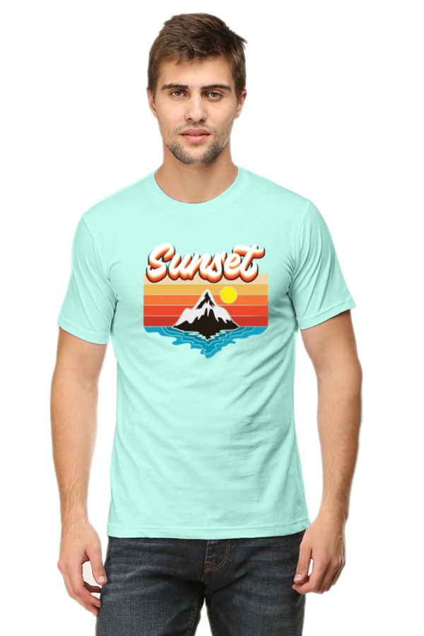 Sunset Male Round Neck Half Sleeve Classic T-Shirt - Image 6