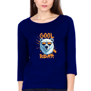 Cool Bear Female Round Neck Full Sleeve Classic T-Shirt