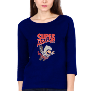 Super Assassin Bros Female Round Neck Full Sleeve Classic T-Shirt