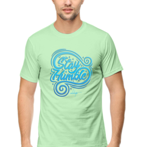 Stay Humble Gradient Blue Male Round Neck Half Sleeve Classic T-Shirt