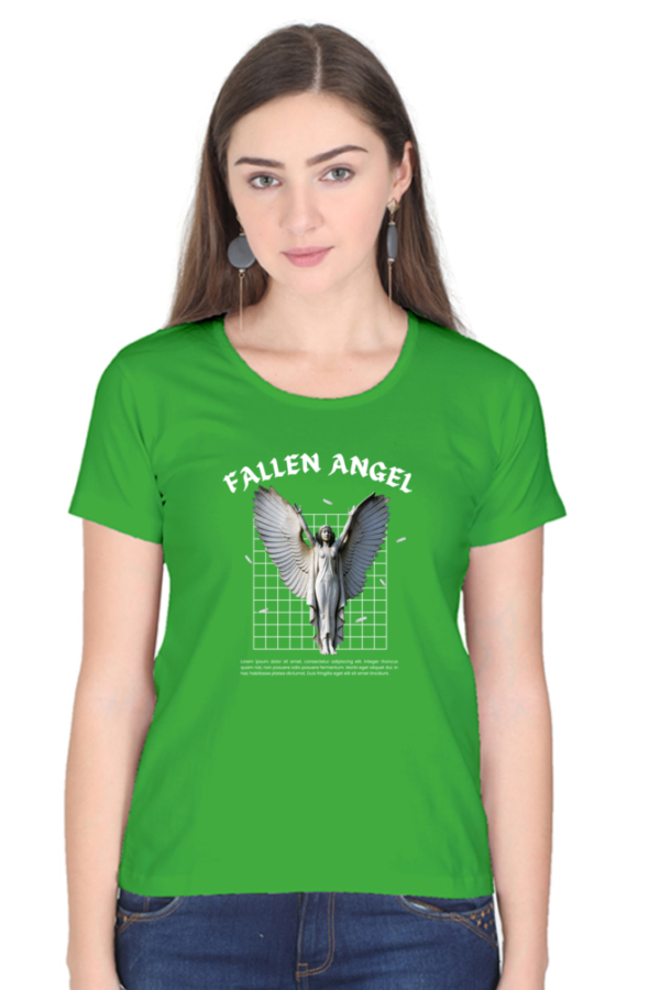 Fallen Angel Female Round Neck Half Sleeve Classic T-Shirt - Image 2