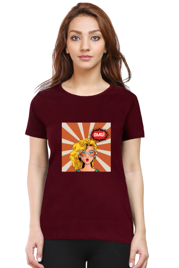 OMG Girl Female Round Neck Half Sleeve Classic T-Shirt - Image 4