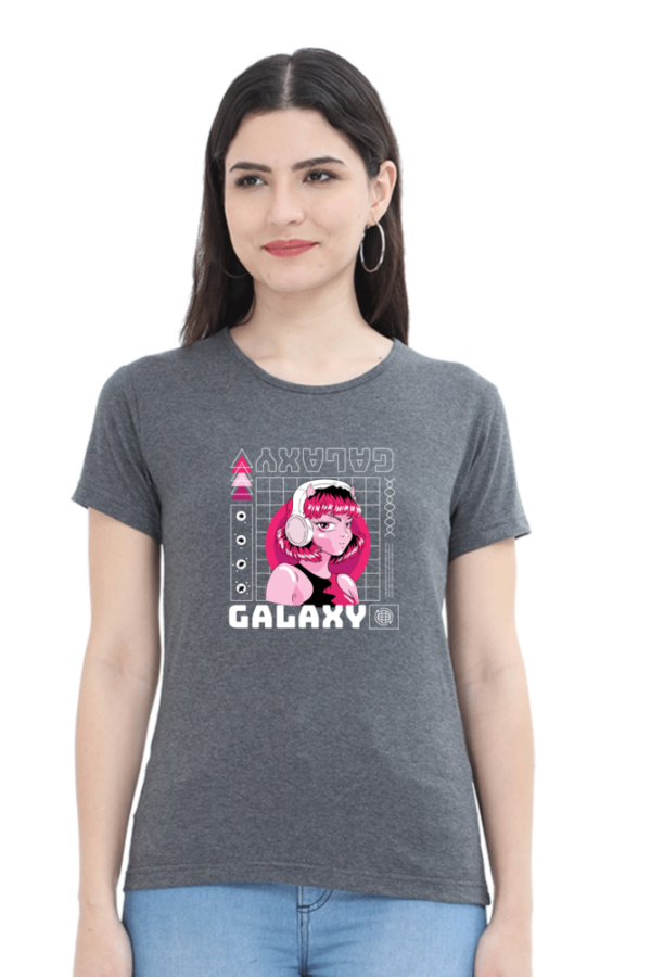 Galaxy Girl Female Round Neck Half Sleeve Classic T-Shirt - Image 8