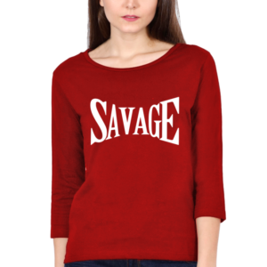 Savage Female Round Neck Full Sleeve Classic T-Shirt