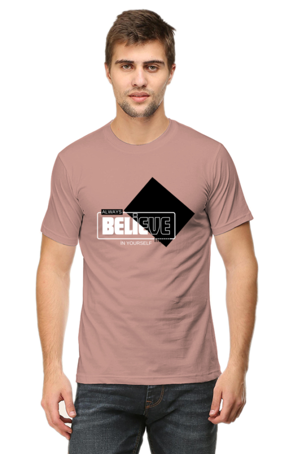Always Believe In Yourself Male Round Neck Half Sleeve Classic T-Shirt - Image 2