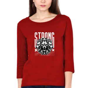 Strong Dark Cerberus Dog Female Round Neck Full Sleeve Classic T-Shirt