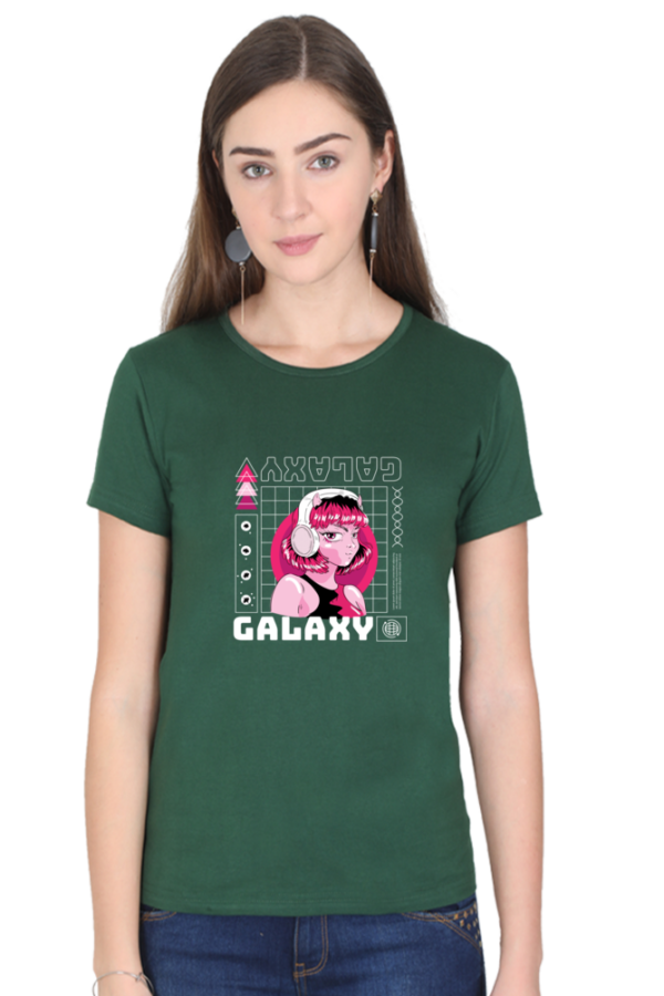 Galaxy Girl Female Round Neck Half Sleeve Classic T-Shirt - Image 7