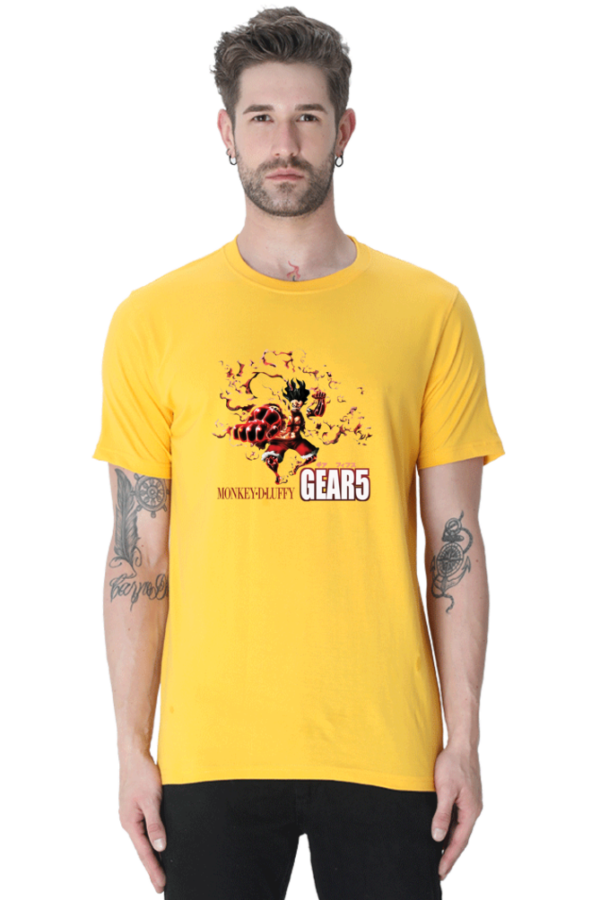 Gear5 Monkey D Luffy Male Round Neck Half Sleeve Classic T-Shirt - Image 2