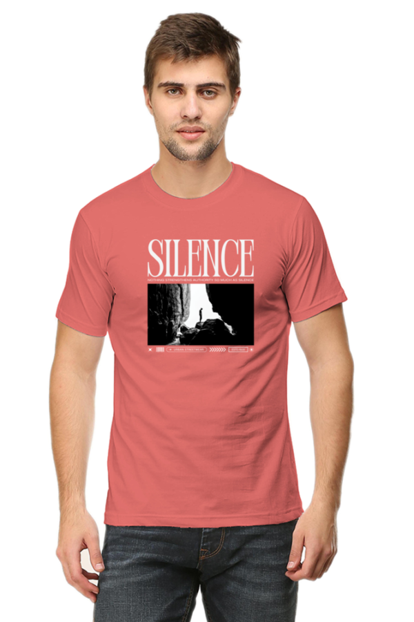 Silence Male Round Neck Half Sleeve Classic T-Shirt - Image 3