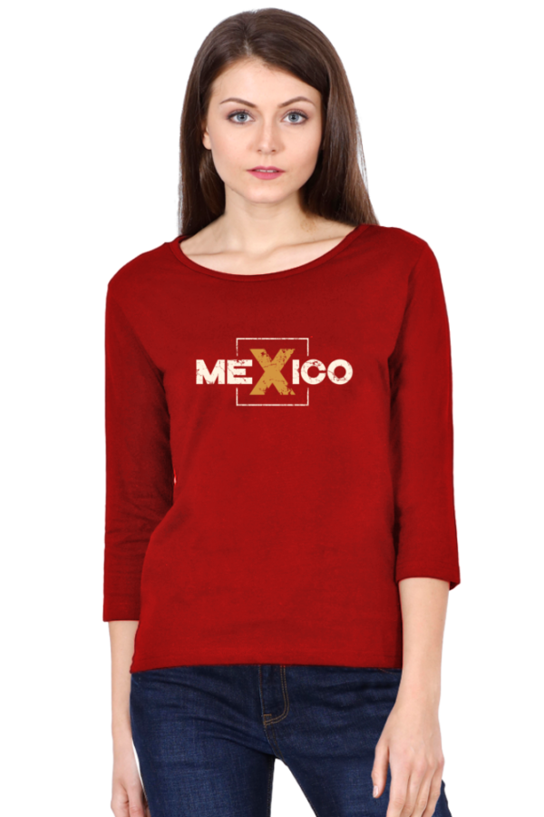 Mexico Female Round Neck Full Sleeve Classic T-Shirt
