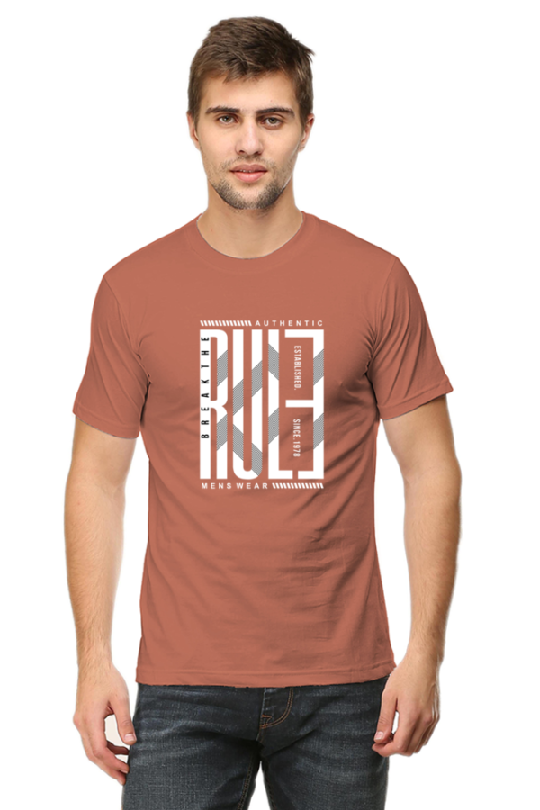 Break The Rule Male Round Neck Half Sleeve Classic T-Shirt